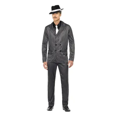 (L R, Black) Smiffys Mens Gangster Pinstripe Costume