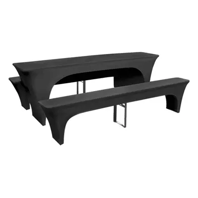 vidaXL 3x Slipcovers for Beer Table and Benches Stretch Anthracite Covers