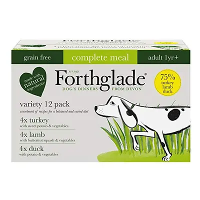 Forthglade Complete Natural Wet Dog Food -grain Free Variety Pack (12 x g) Trays - Turkey, Lamb 