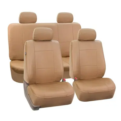 FH-PU001114 PU Leather Car Seat Covers Solid Tan color