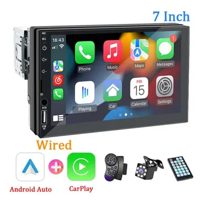 (Type 3+Control and Camera) Hippcron Car Radio Mp5 Player Din Bluetooth Hd 7" Touch Screen Stere