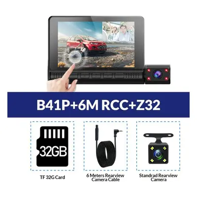 (black, With 32G TF Card) E-ace Cameras Lens 4.0 Inch Touch Screen Car Dvr Video Recorder Fhd 10