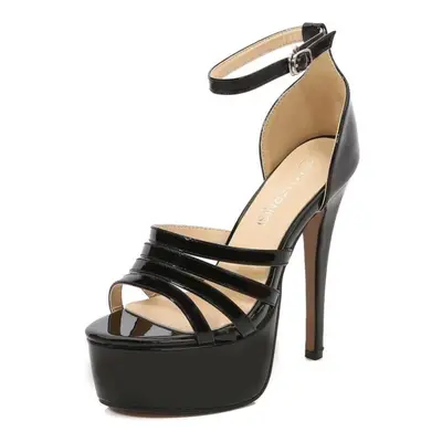 (black, 41) Women Sexy Platform Dance Sandls Ladies Stiletto Shoes Shiny Sexy Fashion Sandals 14