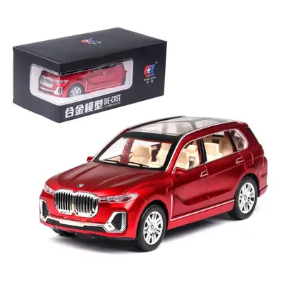 (red, 1:24-size: 20.5*8*7cm) 1/24 Bmw X7 Model Car, Zinc Alloy Die-cast Toy Vehicles, Pull Back 