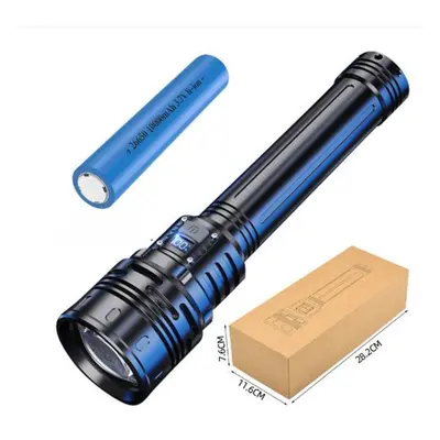 (P90 Long Style+10000mah) 1000lm Torch Light Powerful Led Flashlight Charging Telescopic Focus R