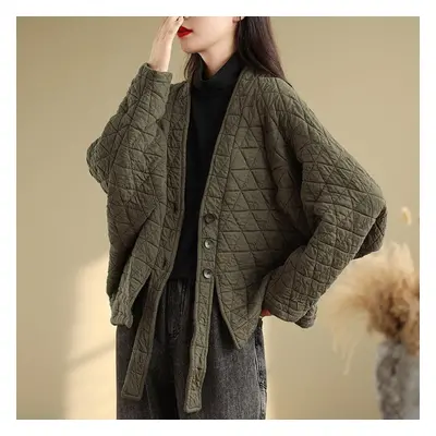 (green, 2XL) Dimanaf Autumn Plus Size Solid Jacket Women Tops New Oversize Casual Coat Long Slee