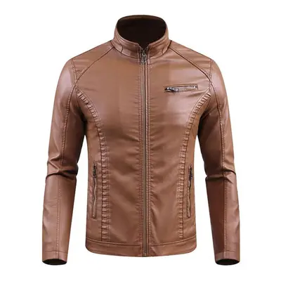 (yellow, XXXXL) Autumn And Winter Warm Jacket Washed Leather Jacket Jacket Large Size Autumn And