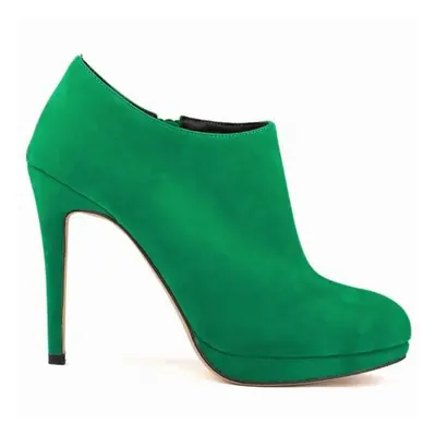 (green, 7.5) Ladies Sexy Faux Velvet Platform High Heels Short Boots Women Autumn Winter Casual 