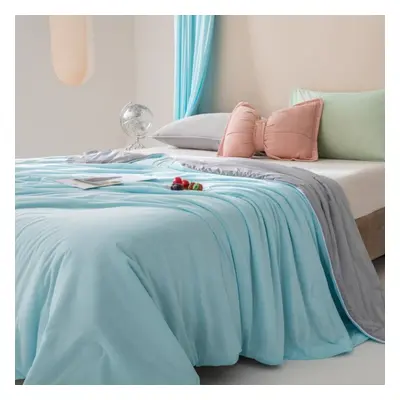 (blue, 200*230CM) Class A Ice Cream Cool Silk Summer Cool Quilt, Solid Color Summer Air-conditio