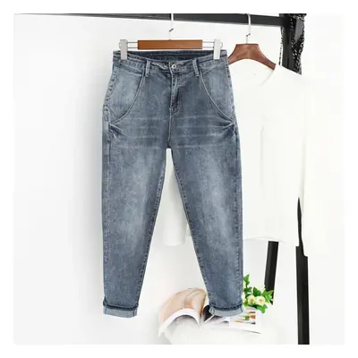 (grey, XL) Vintage High Waist Jeans Women Pants Casual Boyfriend Jeans Female Streetwear Plus Si