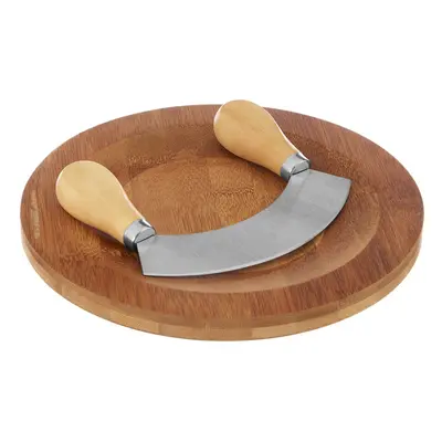 Premier Housewares Herb Chopping Board with Mezzaluna Chopper - Bamboo