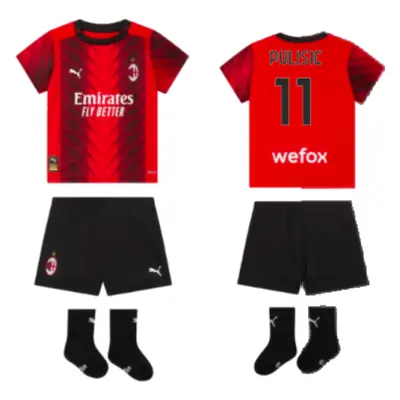 (2-4 Months) AC Milan Home Baby Kit (Pulisic 11)