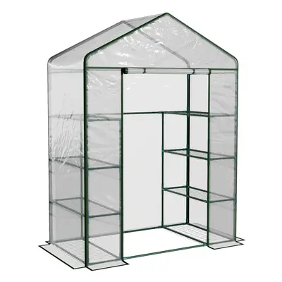 Outsunny Walk In Greenhouse Garden Clear PVC Frame Shelves Reinforced Plant Grow