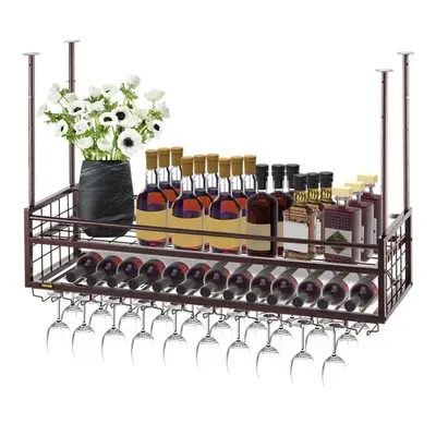 Vevor GYJS47.2X11.8WEGHV0 46.9 x 11.8 in. Ceiling Wine Glass Rack, Coppery