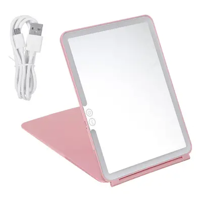 (Pink) Frame Light Makeup Mirror White LED Daylight Adjustable Light Detachable Base