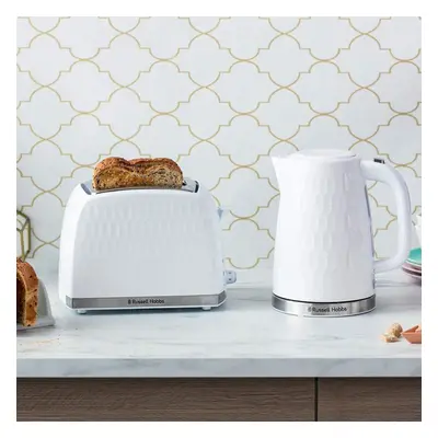 (White, Kettle and Slice Toaster) Russell Hobbs Honeycomb Kettle and Slice Toaster