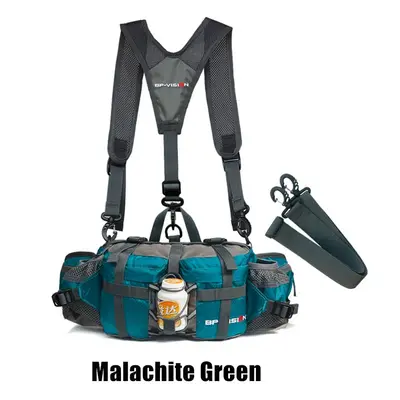 (Green) Outdoor Sports Waist Bag Water Cycl Backpack Hike Mountain Bottle Waterproof Nylon Campi