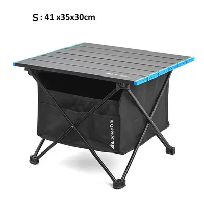 (Blue, S) Portable Outdoor Camping Folding Table Detachable Fishing Picnic Ultra-light Mini Desk