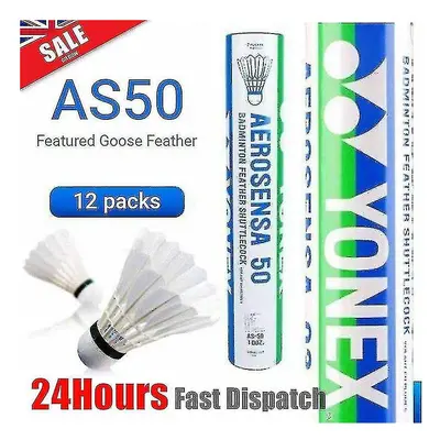 12pcs Yonex Badminton Shuttlecock As50 Badminton Balls Goose Feather Speed