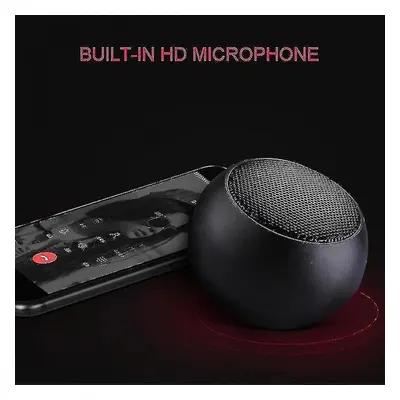 Mini Portable Wireless Bluetooth Speaker Metal Stereo Speaker With Microphone For Phone (black)