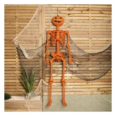 5ft (150cm) Posable Halloween Pumpkin Skeleton Decoration