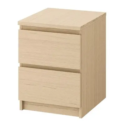 IKEA MALM Wooden Chest of drawers, White stained oak veneer 40x55 cm