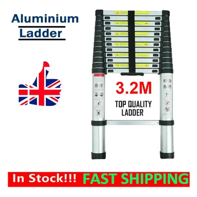 3.2M Portable Ladder Aluminum Multi-Purpose Telescopic Extendable UK