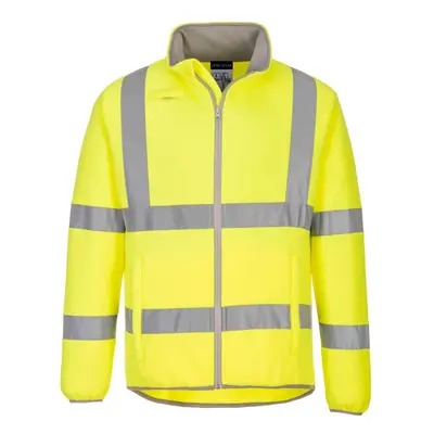 (L, Yellow) Portwest Mens Eco Friendly Hi-Vis Fleece Jacket