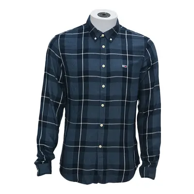 (Navy, S) TOMMY JEANS Mens Oxford Shirts Party Long Sleeve Formal Top