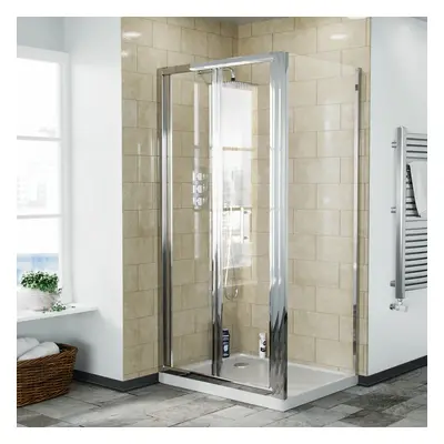 Bi-Fold Folding mm Glass Door with Frameless mm Side Panel