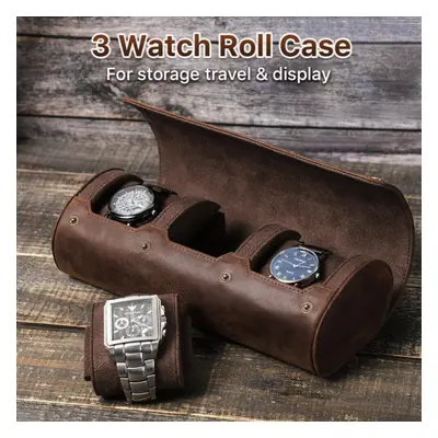 (coffee, Slot) Luxury Watch Roll Box Slot Leather Case Holder Men&apos;s And Women&apos;s Watch 