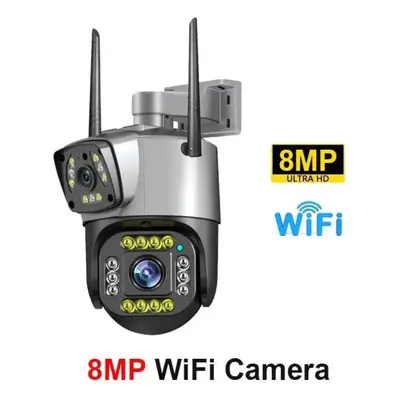 (8MP WiFi Camera) New 8mp 4k Dual Screen Camara 4g/wifi Ip Camera Monitor Smart Home Outdoor Wat