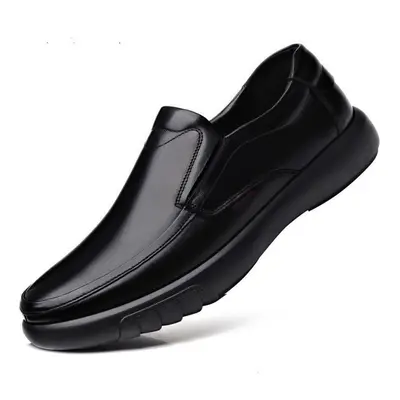 (black, 47) Men Genuine Leather Shoes Non-slip Mens Loafers Luxury Head Leather Soft Business Ca