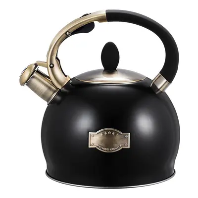 (Black) Stove Top Whistling Tea Kettle, Stainless Steel Teakettle Teapot with Ergonomic Handle,3