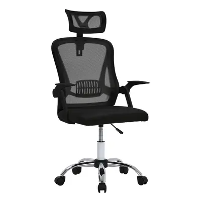 (Black) Swivel Office Chair with Headrest