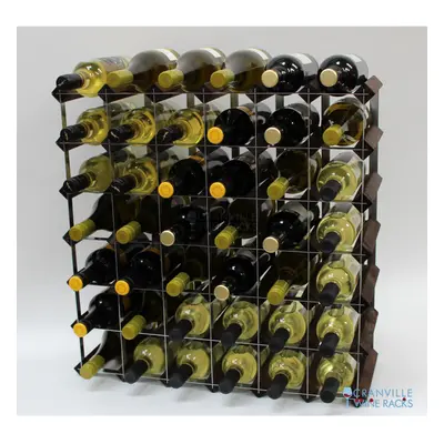 Classic bottle dark oak stained wood and galvanised metal wine rack self assembly