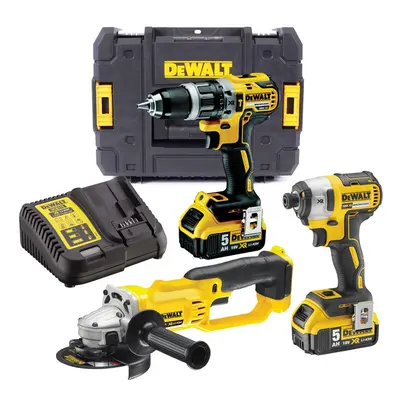 Dewalt DCK383P2T 18v XR Brushless Kit DCD796 Drill DCF887 Impact DCG412 Grinder