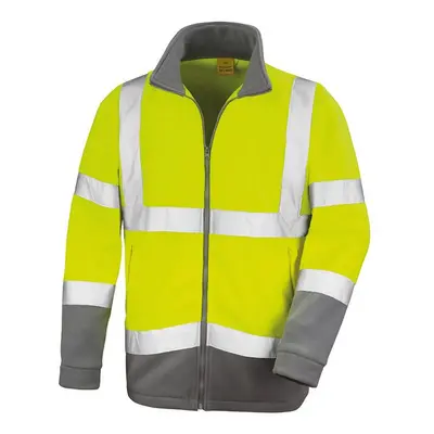 (3XL, Yellow) Result Core Mens Reflective Safety Micro Fleece Jacket (Pack of 2)