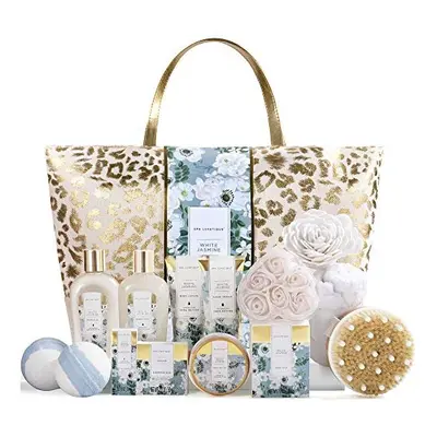 Bath Sets for Women Gifts-Spa Luxetique Spa Gift Set,15pcs Jasmine Luxury Bath Gift with Essenti