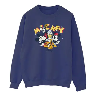 (L, Navy Blue) Disney Womens/Ladies Mickey Mouse Group Sweatshirt