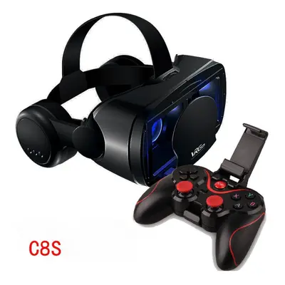 (C8S, Black) 3D VR Smart Glasses Headset Virtual Reality Helmet Smartphone Full Screen Vision Wi