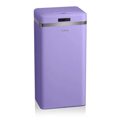 Swan Retro 45L Square Sensor Activated Waste Bin 5-15cm Sensor Reach Iron Body Purple