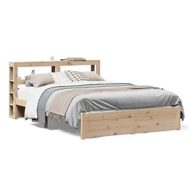 vidaXL Bed Frame with Headboard Bed Base Bedstead 140x190 cm Solid Wood Pine