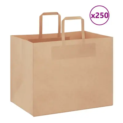 (brown, x x cm/ pcs) vidaXL Paper Bags pcs with Handles White 21x11x28 cm Paper Grocery Bag