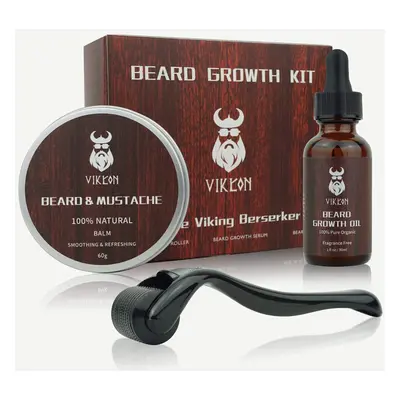 Beard Growth Kit, Beard Derma Roller Kit for Men, Patchy Facial Hair Growing Kit, Beard Growth S