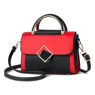 (Black & Red) Women's Convertible Handbag Shoulder bag PU Leather Quality Bag