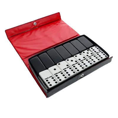 WE Games Two-Toned Black & White Double Dominoes with Spinners - Ide