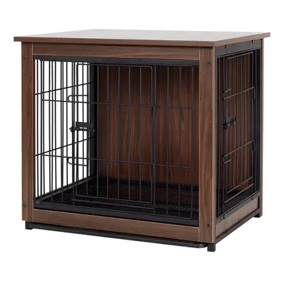 (M(60.6x46x59cm)) Wood Dog Crate Small And Medium Dog Cage Indoor