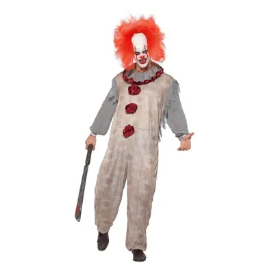 (L, Grey/Red/Brown) Smiffys Mens Vintage Clown Costume Set