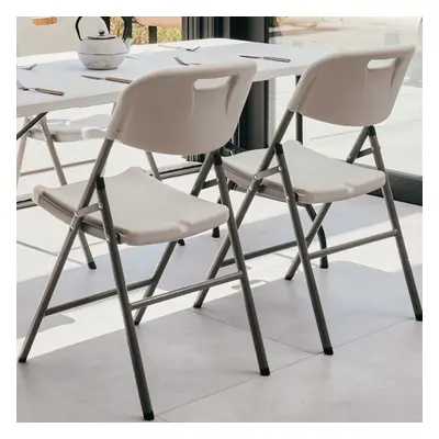 (Folding Chair - White) Heavy-Duty Picnic Folding Table Beer Bench Garden Folding Chair Portable